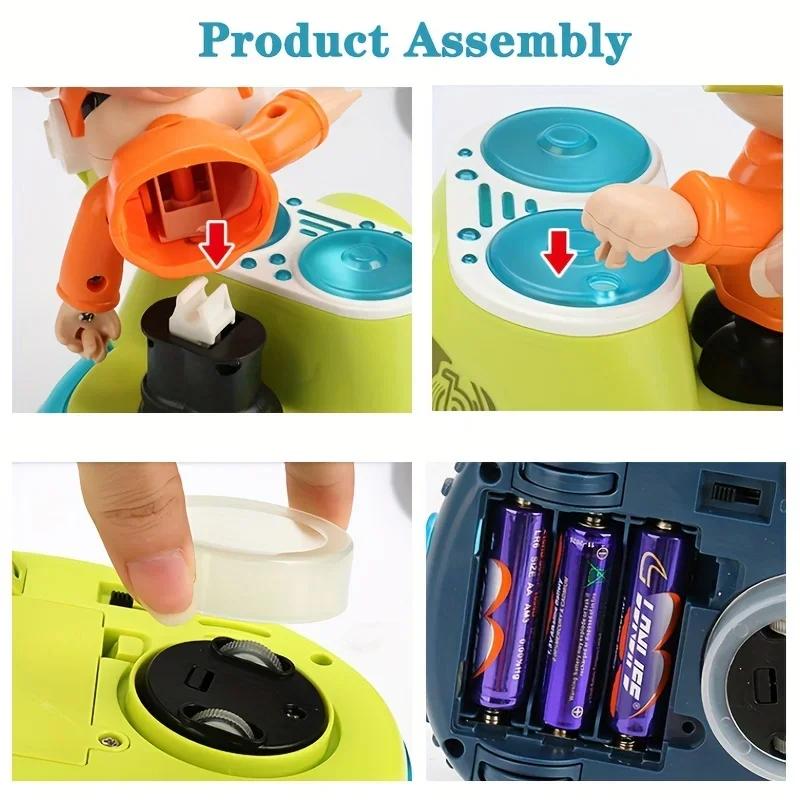 Стрибучий DJ Хлопчик Музичні Іграшки для Малюка Іграшка для Лежання на Животі Малюк Ранній Розвиток Музична Іграшка Сенсорний Подарунок на День Народження для Хлопчиків Дівчаток