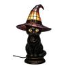 Hexenhut Tischlampe Halloween-Thema Tischlampe Hut LED Nachtlicht Handgefertigt Buntglas Acryl Tischlampe für Innen Schlafzimmer