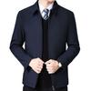 Men Suit Coat Formal Business Style Turn-down Collar Zipper Placket Long Sleeve Anti-wrinkle Men Spring Fall Jacket