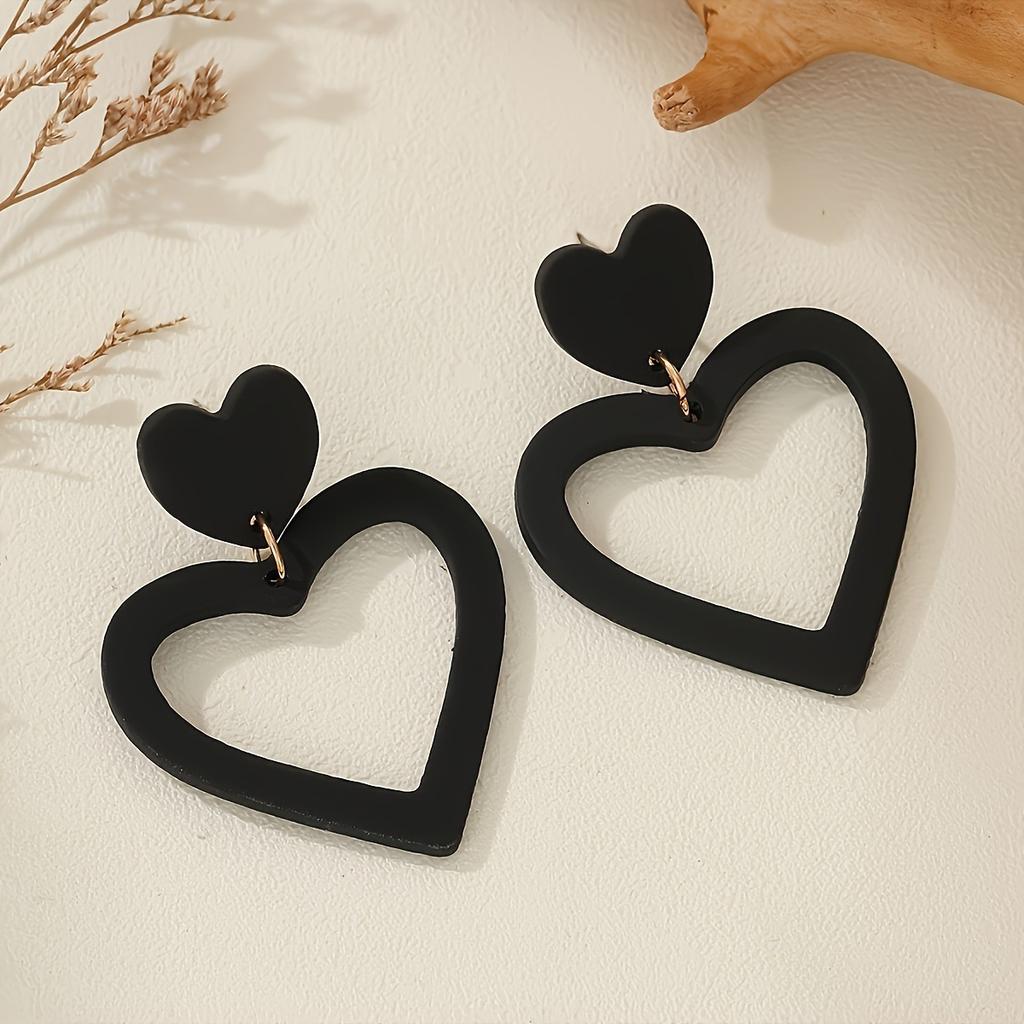 Dopamine Love Acrylic Colored Earrings, Simple and Fashionable Personalized Earrings for Women