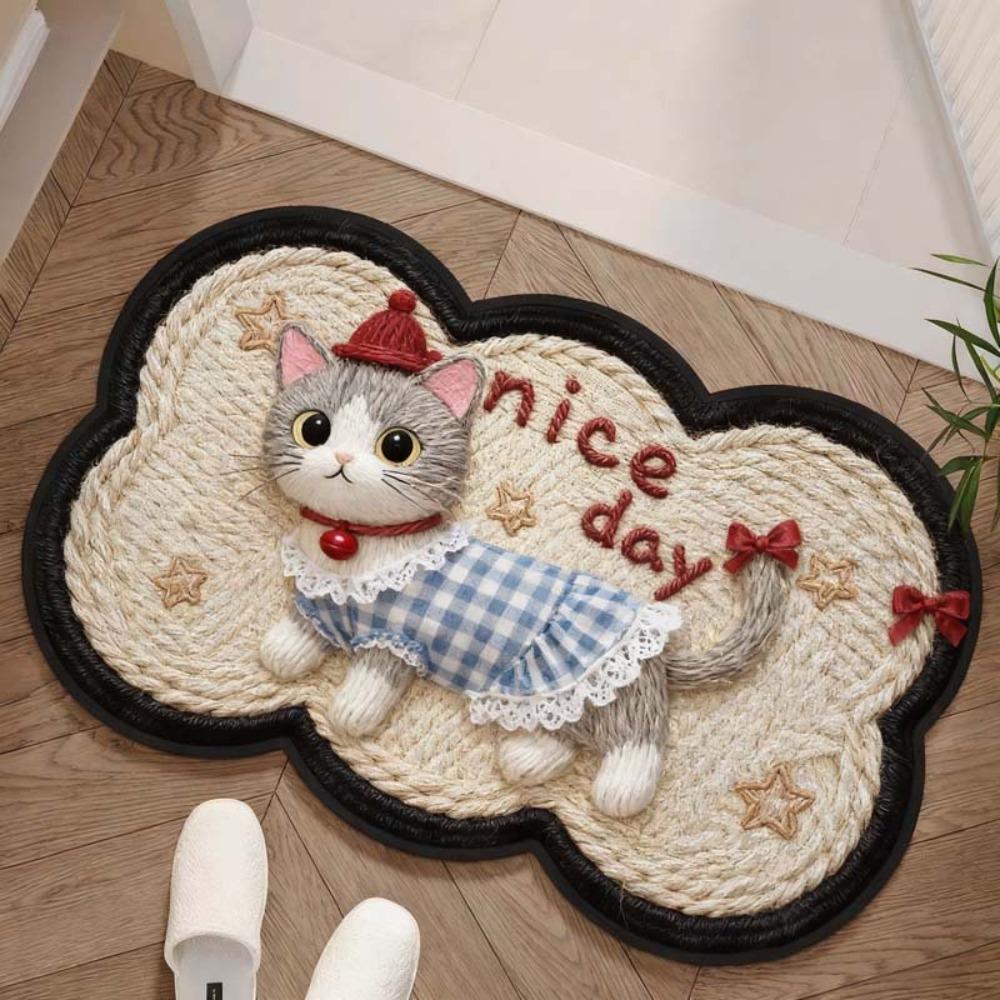 Durable 40*60cm Bath Mat Dirt-scraping Surface Water Absorption Pony Door Mat Non-slip Backing Household Carpets Home Decoration