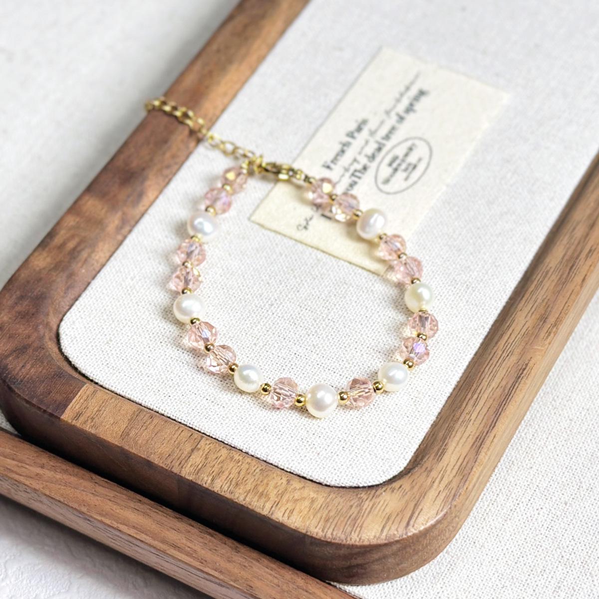 Exquisite Crystal & Freshwater Pearl Bracelet - Girly Style, Perfect Gift for Best Friends