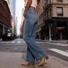 Spring and Summer New Style Denim Pants - Retro High-Waisted Tapered Slim-Fitting Wide Leg Flared Pants