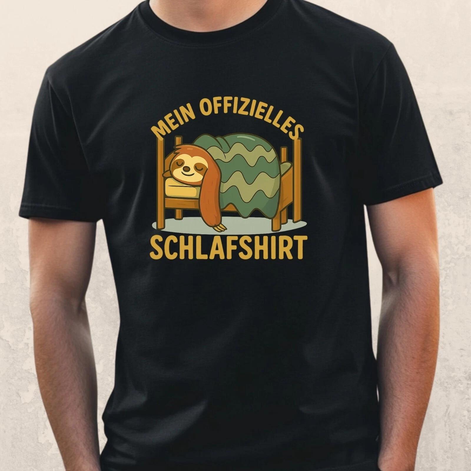 T-Shirt Herren Faultier Schlaf Shirt Motiv Baumwolle Größe S bis 5XL L