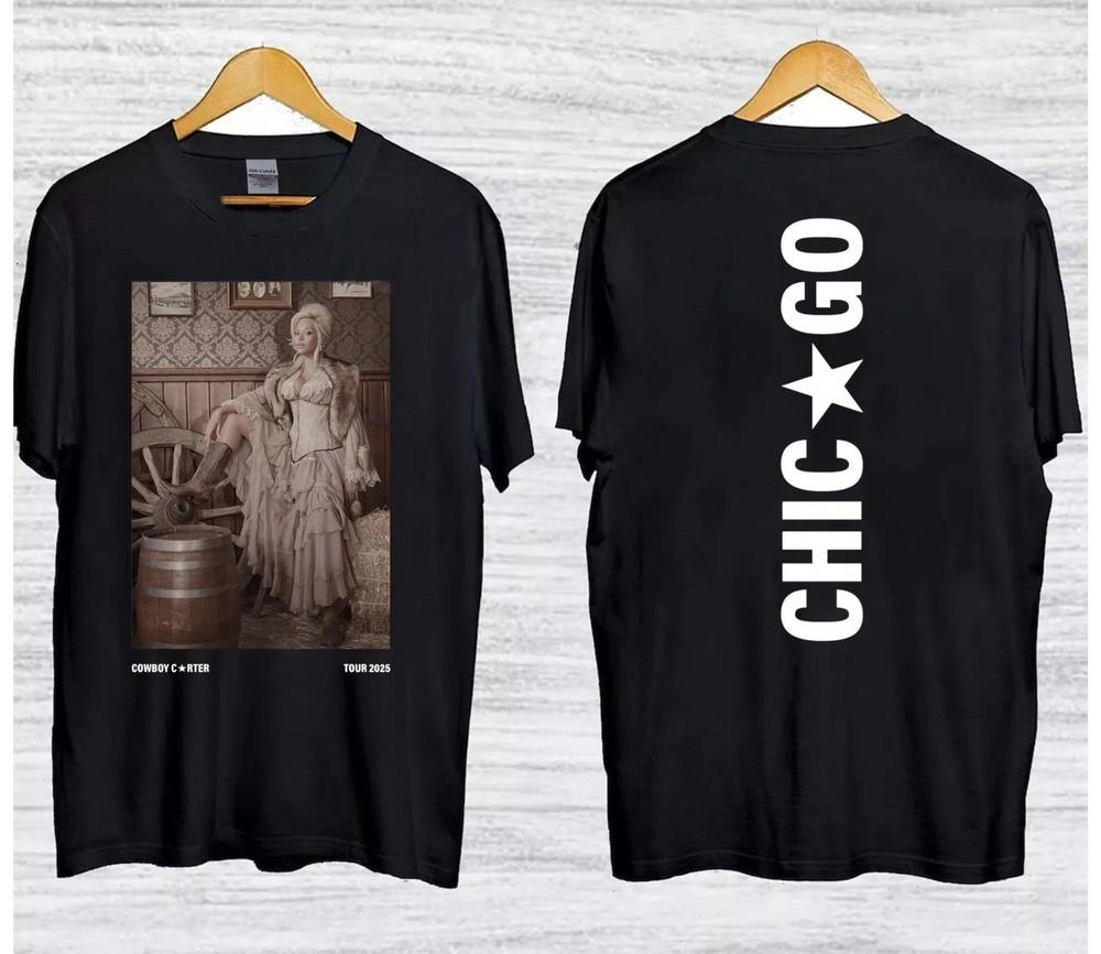 Cowboy Carter Chicago Tour T-Shirt 2025 – Western Beyoncé Graphic Tee