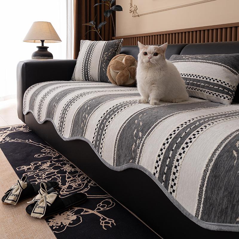 Light Luxury High-Grade Leather Sofa Cushion, Four-Season Universal Non-Slip Seat Cushion  New Straight Sofa Cover Cover Cloth Towel