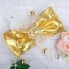 5pcs Chair Sashes BandsStretch Chair Ties Bows with Buckle Slider Metallic Stretch Spandex Chair Sashes with Bucklefor Christmas