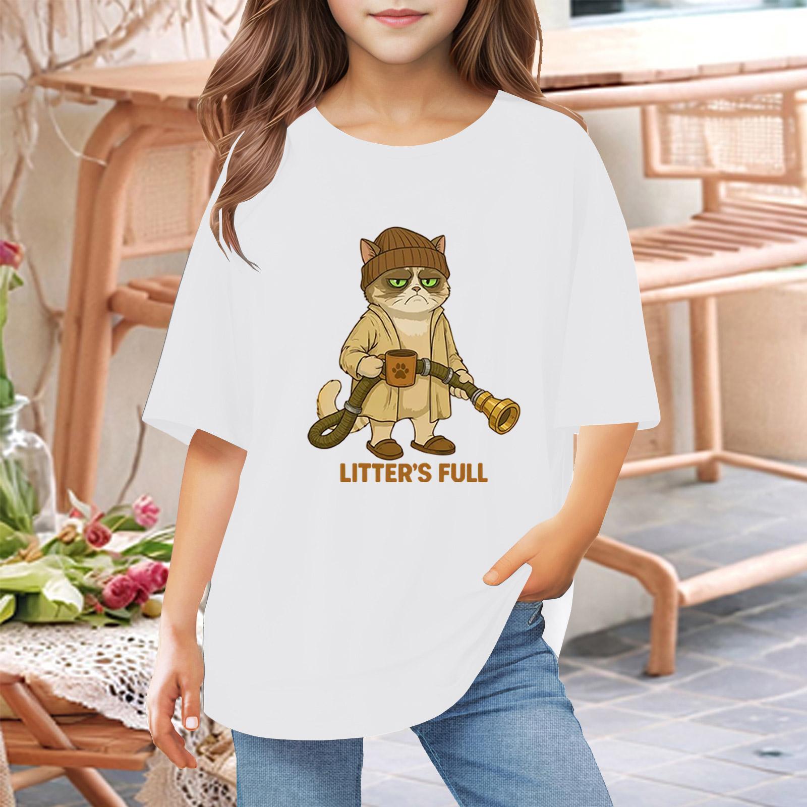 

Футболки для малышей, девочек и мальчиков, детские футболки с короткими рукавами и принтом для мальчиков и девочек 1-12 лет 160 белый