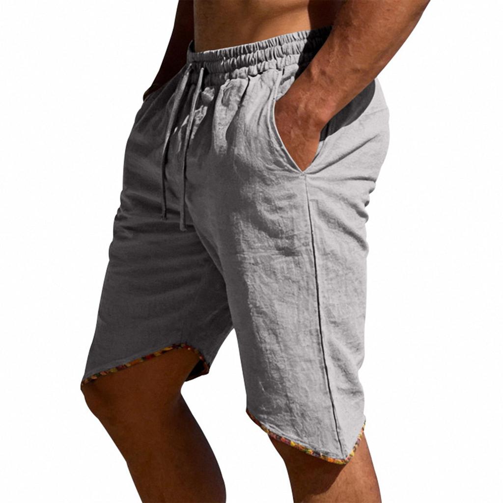 Men's Casual Loose -color Linen Pants - Men's Trendy And Unique Tailoring Breathable Beach Shorts