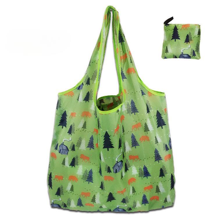 Household Goods Foldable Handy Shopping Bag Reusable Tote Pouch Recycle Frinted Storage CLE