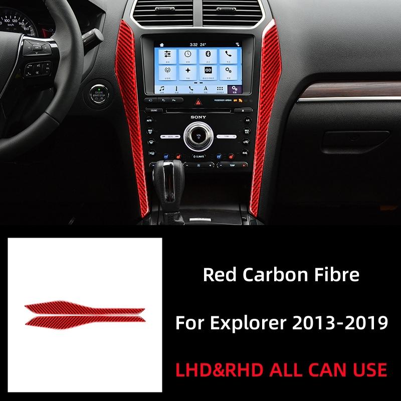 

Carbon Fiber for Ford Explorer 2013-2019 Car Accessories Interior Auto Central Navigation Side Trim Cover Decor Sticker Decal красный
