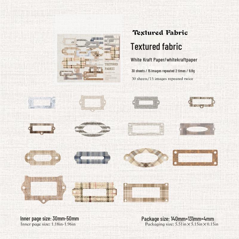 

Retro Archive Room Kraft Sticker Pack - Vintage Journal Decoration, 6-Piece Set by Mò Mò Bái