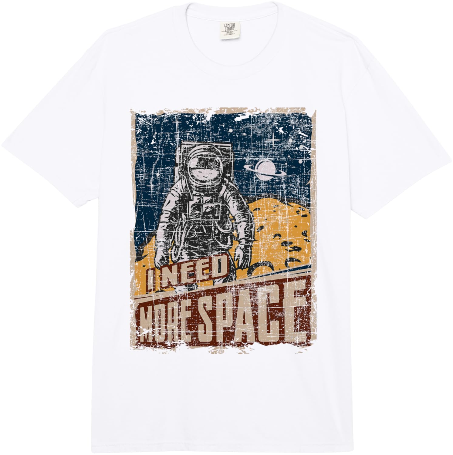 I Need More Space Astronaut Graphic Tee Mens Casual Short Sleeve Cotton TShirt S