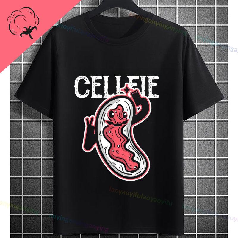 Funny Biology Bacteria and Microbes Selfie Petri Dish Cellfie Graphic Tshir100 Cotton Short Sleeve Humor Style Outdoor Tshirt