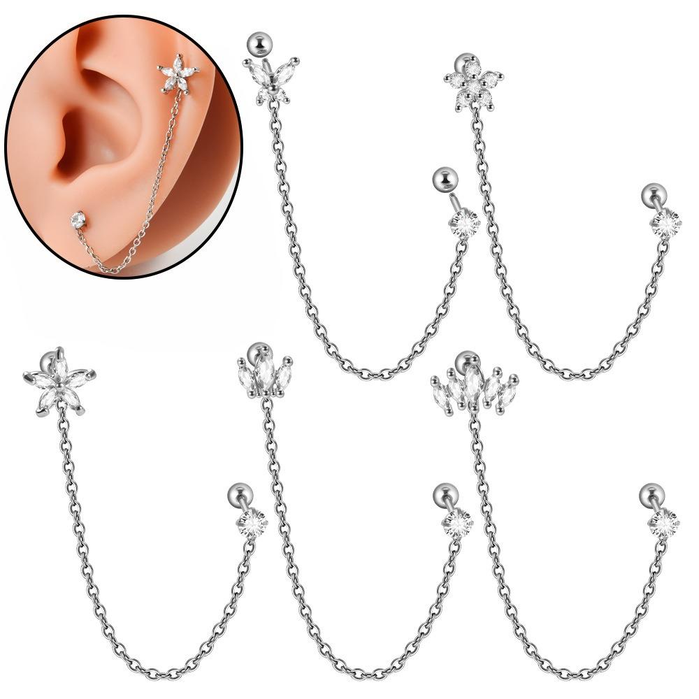 Steel Piercing Earring Zircon Helix Piercing Fashion Tragus Piercing Gift