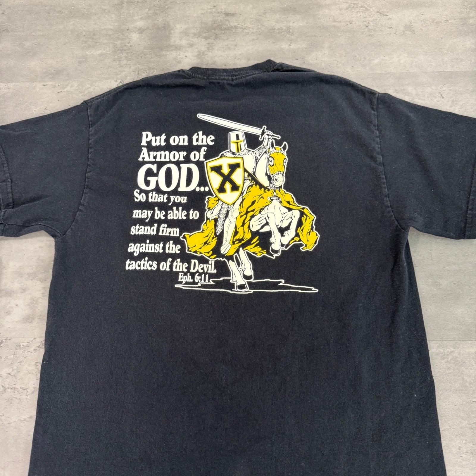 Armor of God T Adult Medium Black St Francis Xavier Crusaders Knight Jesus Unisex T-Shirt XXXL