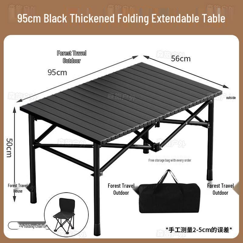Egg Roll Portable Folding Table and Chair Set for Camping and Picnics