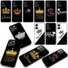 Cover for Samsung Galaxy A55 A54 A25 A36 A17 A26 A35 A33 A34 A14 A37 S8 S9 S20 S21 FE S10 Plus Case Crown King Queen golden