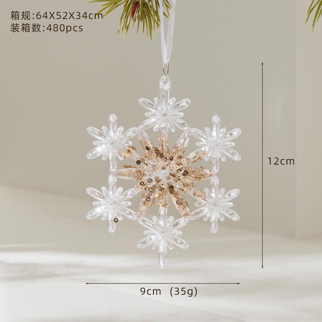 Metal Transparent Acrylic Christmas Ornament String Pendant for Tree Decoration, Festive Dress Hanging Decor with Crystal Effect