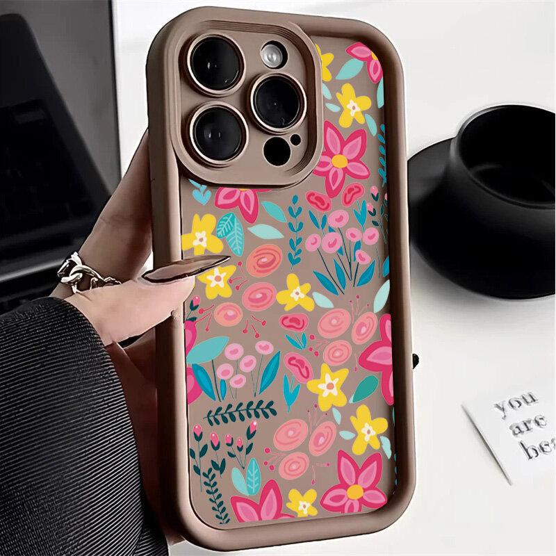 INS Embossed Floral Painted Phone Case For Motorola Moto Edge 50 Pro 60 Fusion Stylus 40 Neo 70 G84 G85 G54 G75 G05 G34 G56 G86