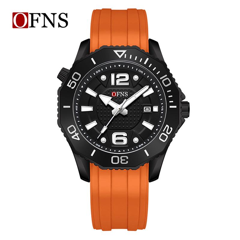 Oufanni Men's Rotating Bezel Quartz Watch - Waterproof, Douyin Style, High-Value with Single Calendar