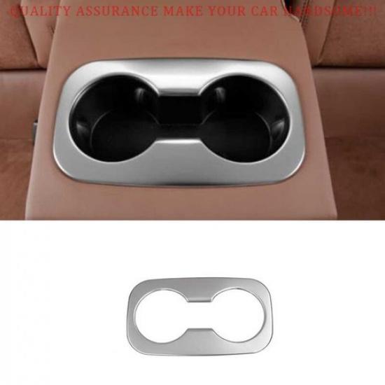 For Buick Regal 2018-2020 Silver Steel Rear Armrest Water Cup Holder Panel Trim