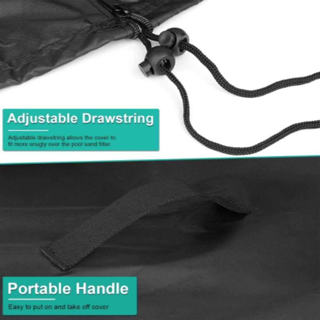 Pool Sand Filter Cover 55×50×62CM Oxford Fabric Swimming Pool Sand Cylinder Cover Anti-Uv Aboves Ground Pool Pump Covers