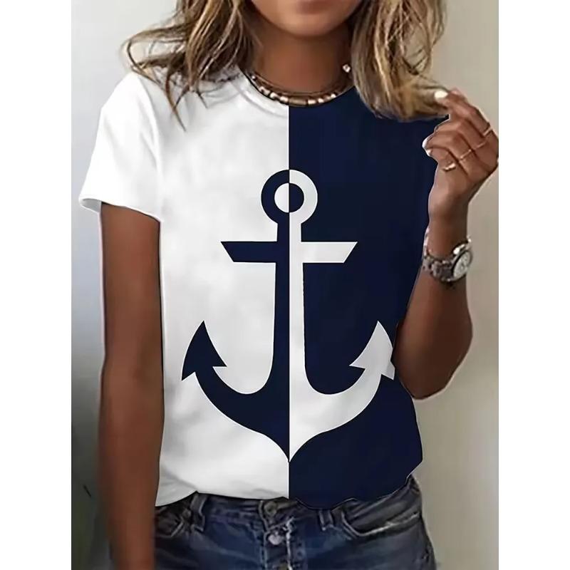 T-shirt da Donna Stampata 3D Estiva Traspirante Versatile Moda Top