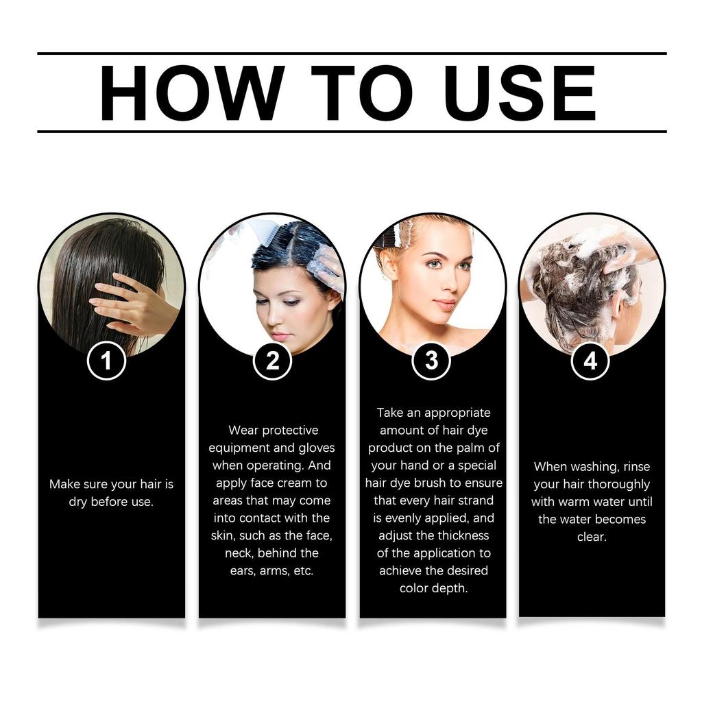 EELHOE Black Hair Dye Shampoo 3 In 1 Growth Clean Hair Darkening Deep Nourishing Black Hair Dye Shampoo Natural Organic Herbal