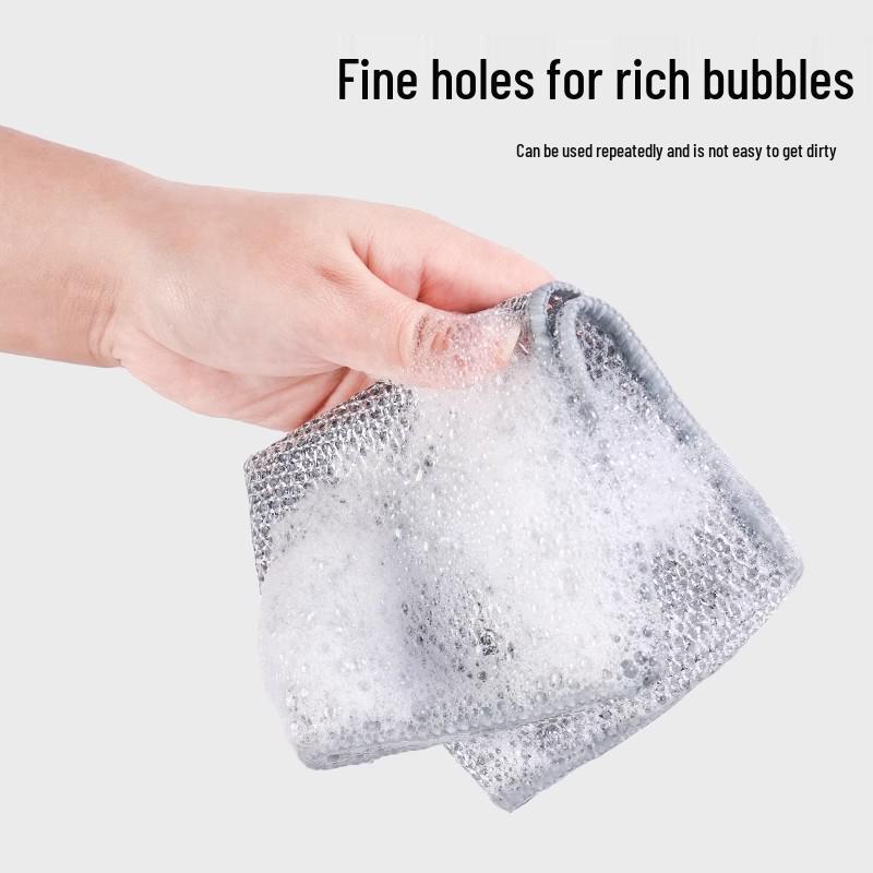 Esfregão de Lã de Aço de Dupla Face: Pano de Prato e Escova de Panela Antiaderente, Fácil de Limpar, Durável