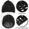 Mesh Crochet Hair Net Knitted Scarf Cap, Thickened Cropped Hair Net For Women, Scarf Cover For Sleeping, Black Hair Net, Protective Cap