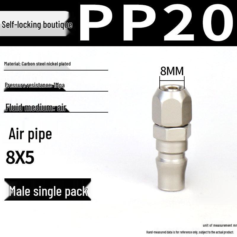 C-type Quick Connect Self-locking Pneumatic Air Compressor Adapter for Pump, Hose, and Air Gun