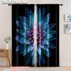 2pcs   2D Flat Printing Curtain a Green Flower Versatile Polyester Fabric  Without Electricity Festive Holiday Applies To