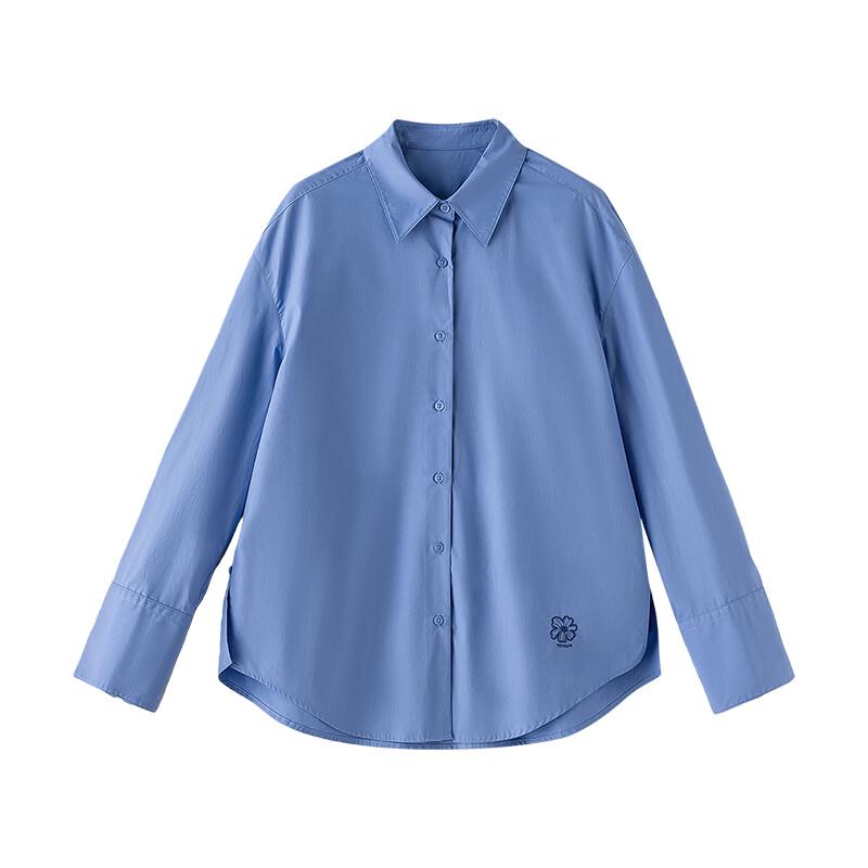 Chuyu Women's Floral Embroidered Pure Cotton Casual Shirt