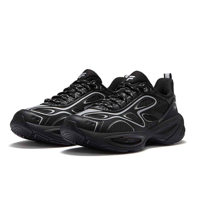 Fila Fusion Buzzard II Meteor Shoes Comfortable Versatile Low-Top Casual Shoes Men Sneaker Black Silver T12M521109FBS