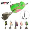 FTK 1 Pc Ray Frog Lure Fishing Lure With Dual Bionics Sequin Hook Floating Plastic Joker Frog Top Water For Snakehead Bass