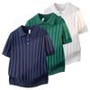 Light Business Casual Thin Short Sleeved Sweater Men's Lapel Ice Silk Polo Shirt Knitted T-shirt Men's Spring Shirt Top