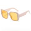 Trendy Pink Lens Square Sunglasses With Uv Protection For Summer Outings And Events