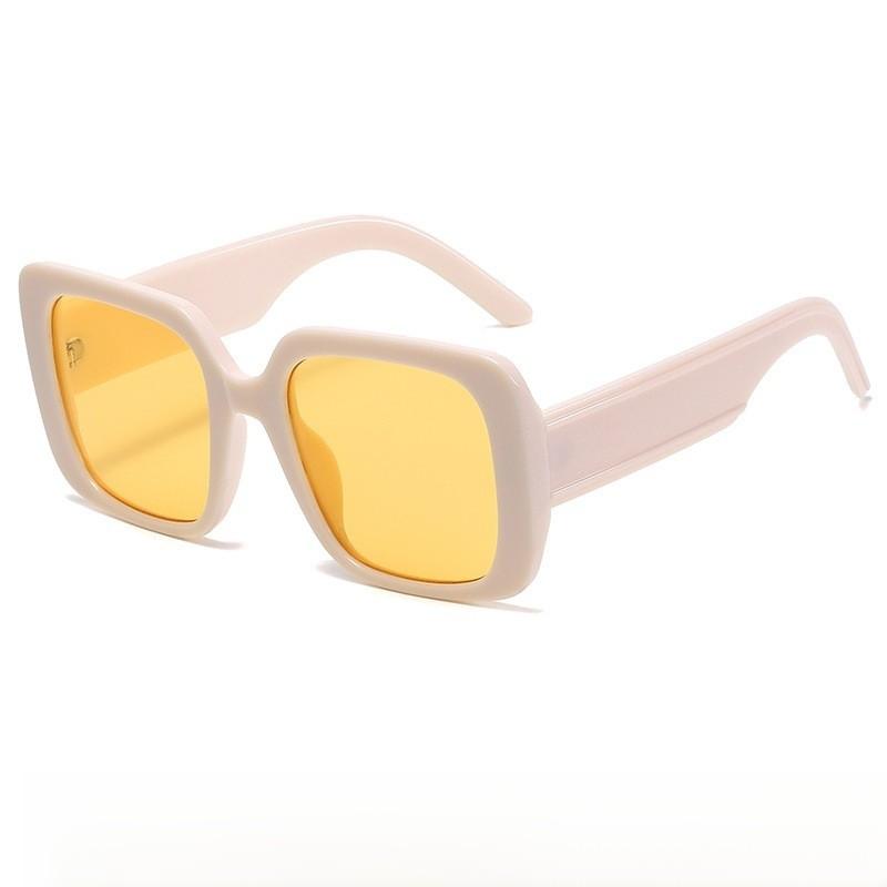 Trendy Pink Lens Square Sunglasses With Uv Protection For Summer Outings And Events