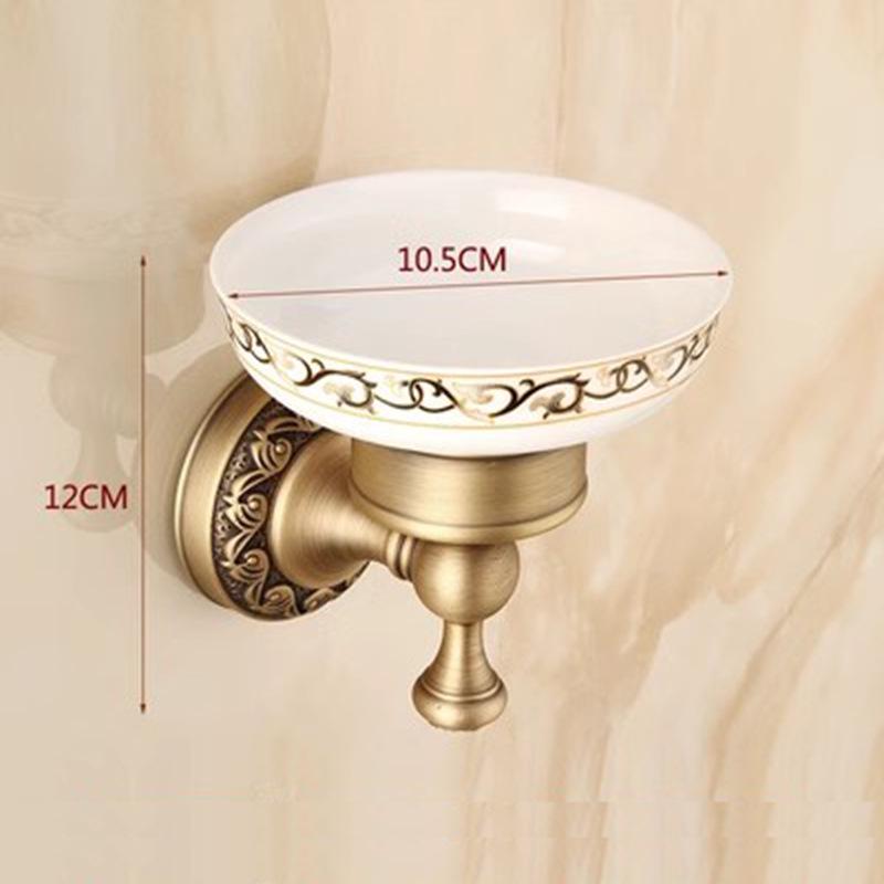Hochwertige Keramik-Wandseifenschale mit goldener Zierleiste und wasserabführendem Design