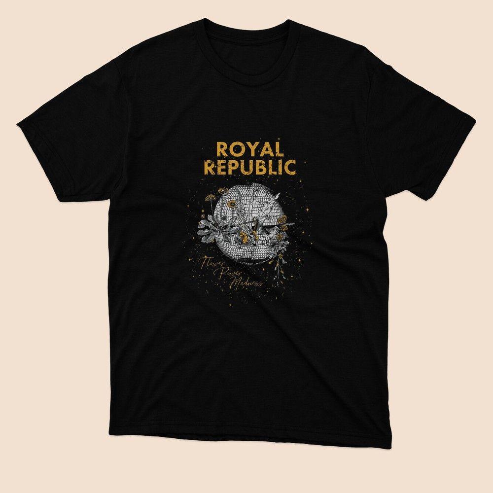 Unisex Shirt Cotton Oversize Large Size New Limited ROYAL REPUBLIC Band Rock Swedia Black T Shirt