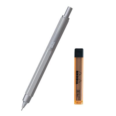 Rhodia Ołówek Mechaniczny Script Wkład Sześciokątny Aluminiowy Korpus z Anodowanym Szczotkowanym Limitowany Zawiera Jeden Zestaw Wkładów, 0,5 mm, Korpus, Wykończenie,