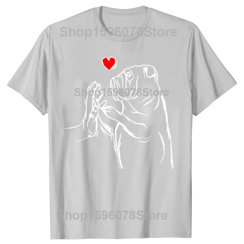 English Bulldog Love Cute Bully Dog T Shirt Dog Lovers Black Graphic Cotton Streetwear Short Sleeve Birthday Gifts Tshirt Men