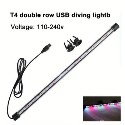17-47cm Aquarium LED Lighting Diving Atmosphere Lamp USB Waterproof Aquarium Decorative Plant Growth Lamp Accessories AC110-240V