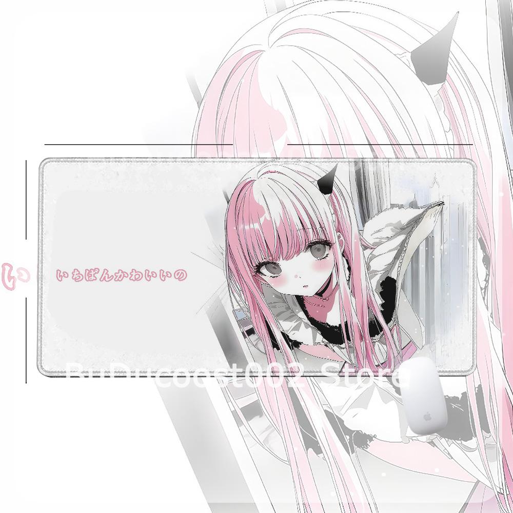 Süße Anime Rosa Mädchen Schreibtischunterlage Cartoon Laptop Mauspads Büro Rutschfeste Große Mauspads Gamer PC Schrank Mauspads Computerpads