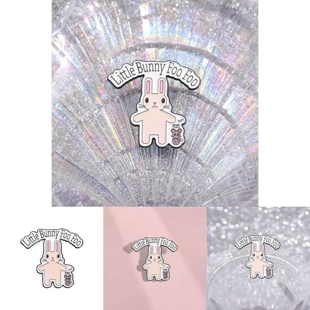 Pink Bunny Trendy And Mouse Cartoon Metal Pin Decorative Brooch Stylish Accessory For All