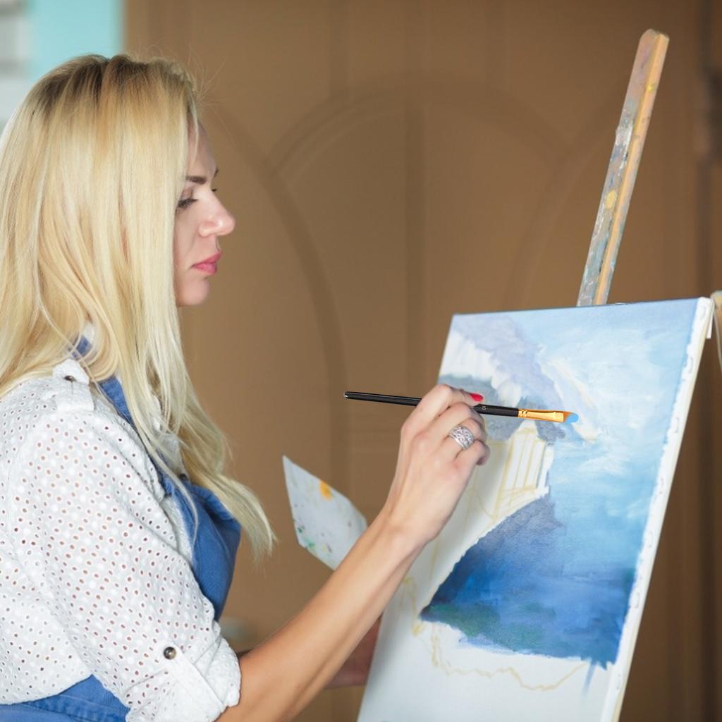 10pcs Artists Paint Brushes Nylon Hair Wooden Handle Professional Paintbrush Gift for Children