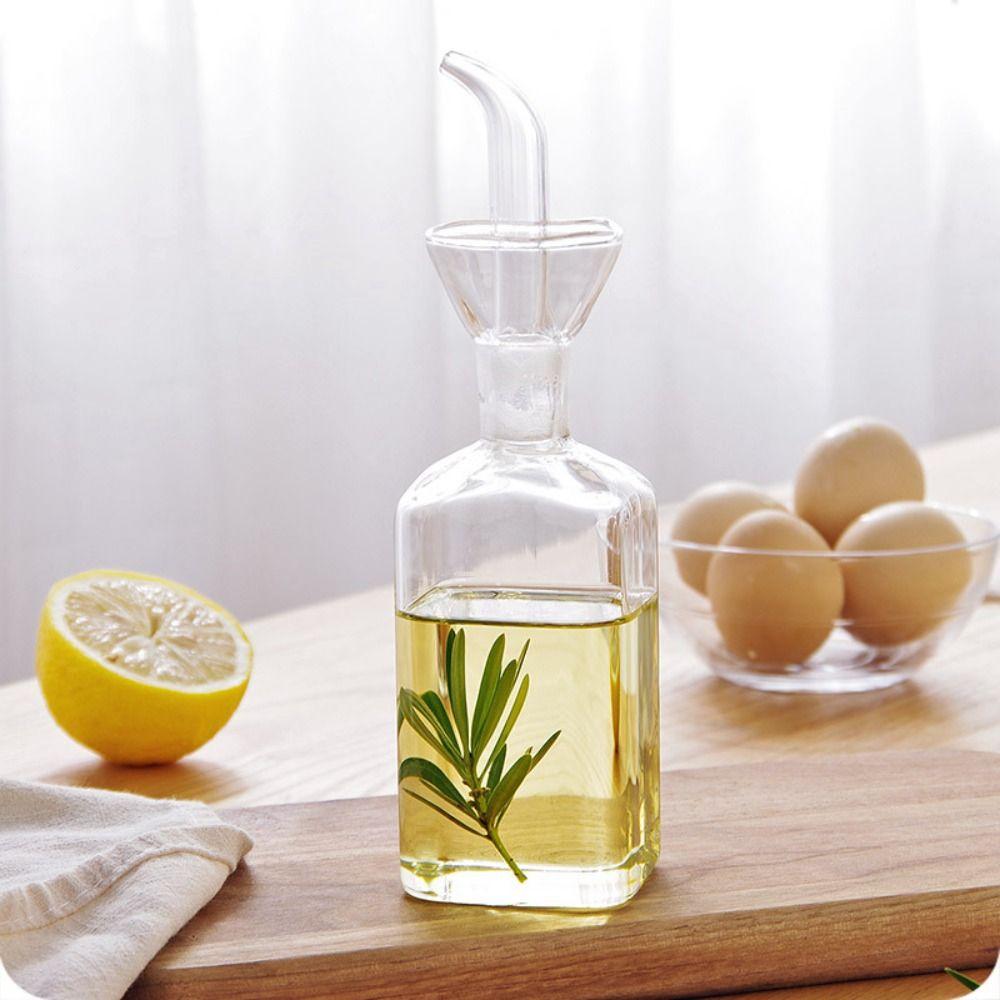 150/200/450ml Cruet Pourer Glass Vinegar Bottle Leakproof Condiment Container Seasoning