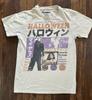 Damen Halloween T-Shirt Weiß Spell-Out S Street Gothic Kult 80er Horror Japan