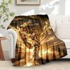 1pc Cheetah,Speed,Wildlife Digital Print Flannel Blanket - Contemporary Style, Suitable for All Seasons, Perfect for Home, Travel, or Campin